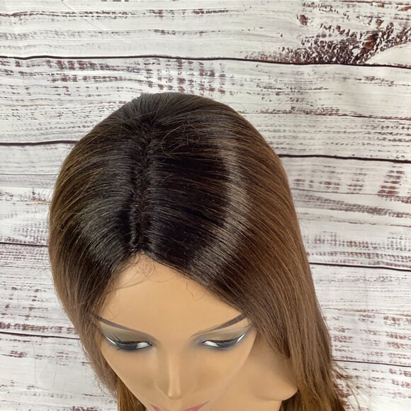 Udin Long Striaight Wig #2T2/2730 Dark Root Honey Lace Part Adjustable Synthetic - Picture 5 of 6